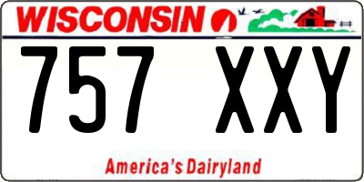 WI license plate 757XXY