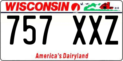 WI license plate 757XXZ