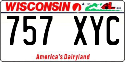 WI license plate 757XYC