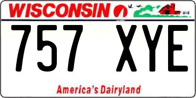WI license plate 757XYE