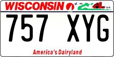 WI license plate 757XYG