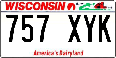 WI license plate 757XYK