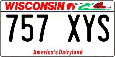 WI license plate 757XYS