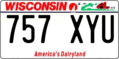 WI license plate 757XYU