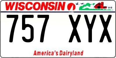 WI license plate 757XYX