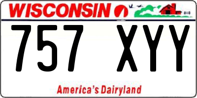 WI license plate 757XYY