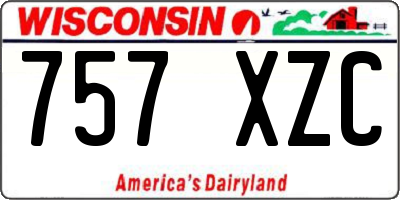 WI license plate 757XZC