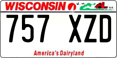 WI license plate 757XZD