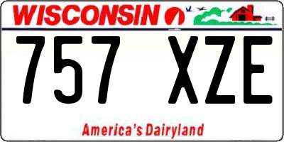 WI license plate 757XZE
