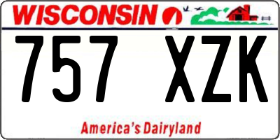 WI license plate 757XZK