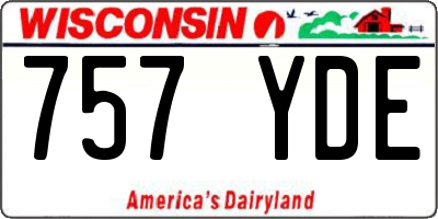 WI license plate 757YDE