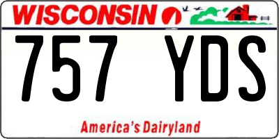 WI license plate 757YDS