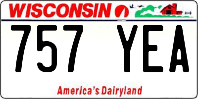 WI license plate 757YEA