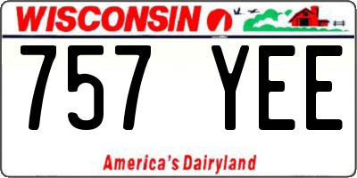 WI license plate 757YEE