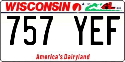 WI license plate 757YEF