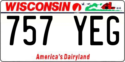 WI license plate 757YEG
