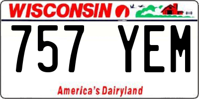 WI license plate 757YEM