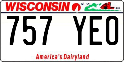 WI license plate 757YEO