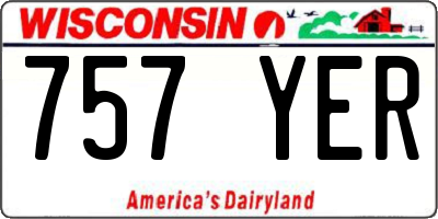 WI license plate 757YER