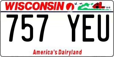 WI license plate 757YEU