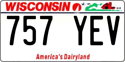 WI license plate 757YEV