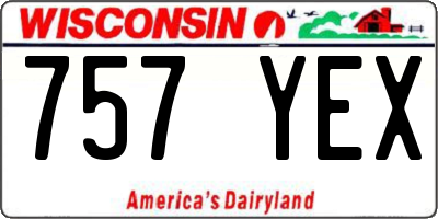 WI license plate 757YEX