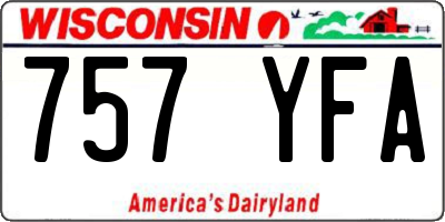 WI license plate 757YFA