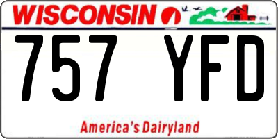 WI license plate 757YFD