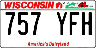 WI license plate 757YFH