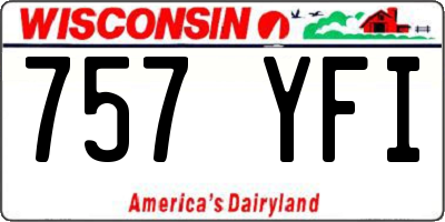 WI license plate 757YFI