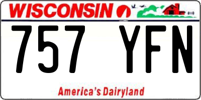 WI license plate 757YFN