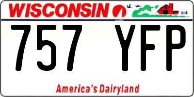 WI license plate 757YFP