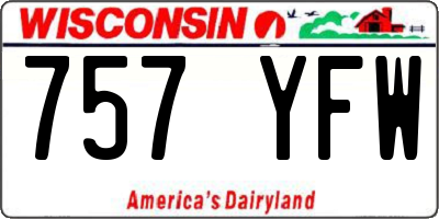 WI license plate 757YFW