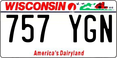 WI license plate 757YGN