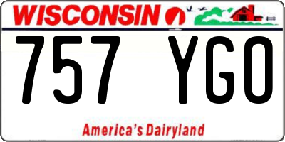 WI license plate 757YGO