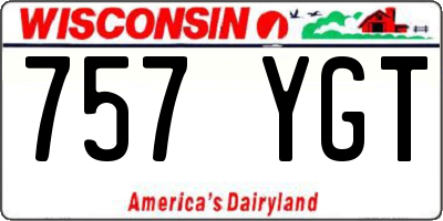 WI license plate 757YGT
