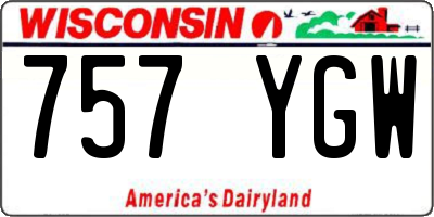 WI license plate 757YGW