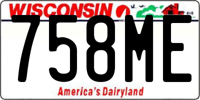 WI license plate 758ME