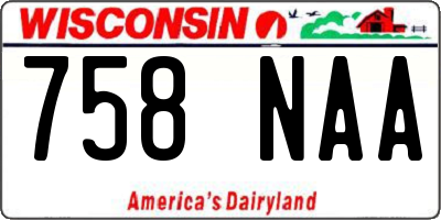 WI license plate 758NAA