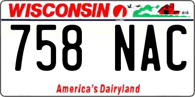 WI license plate 758NAC