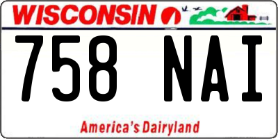 WI license plate 758NAI