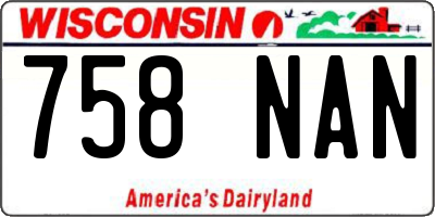 WI license plate 758NAN