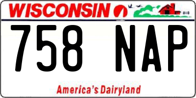 WI license plate 758NAP