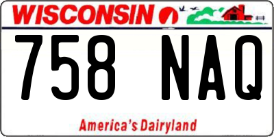 WI license plate 758NAQ