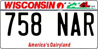 WI license plate 758NAR