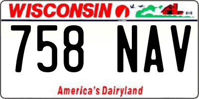 WI license plate 758NAV