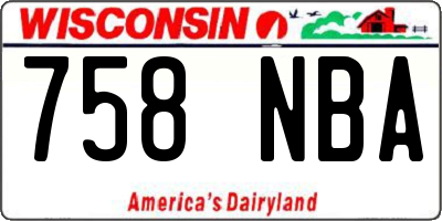 WI license plate 758NBA