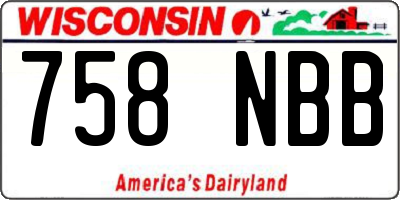 WI license plate 758NBB