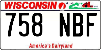 WI license plate 758NBF