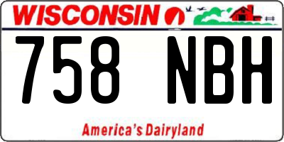 WI license plate 758NBH